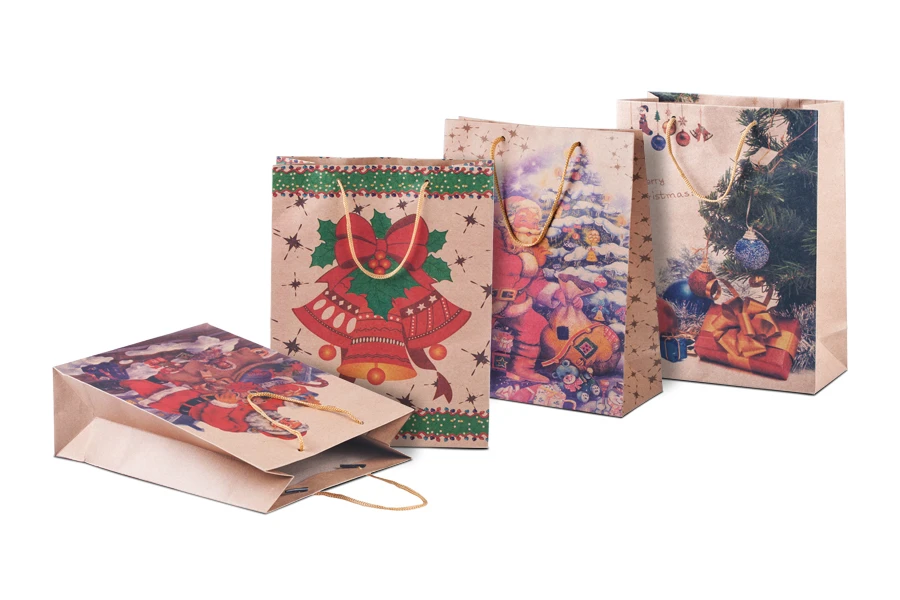 Božićna kesa sa ručkom od kanapa 190x80x240mm, u 4 dizajna - 20 kom-slika_proizvoda