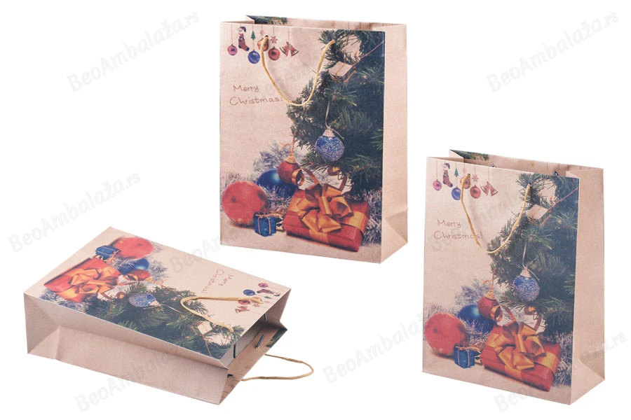 Božićna kesa sa ručkom od kanapa 190x80x240mm, u 4 dizajna - 20 kom-grupa_slika