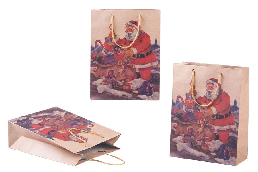 Božićna kesa sa ručkom od kanapa 190x80x240mm, u 4 dizajna - 20 kom-grupa_slika