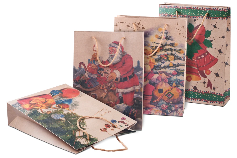 Božićna kesa sa ručkom od kanapa 240x80x330mm, u 4 dizajna - 20 kom-slika_proizvoda