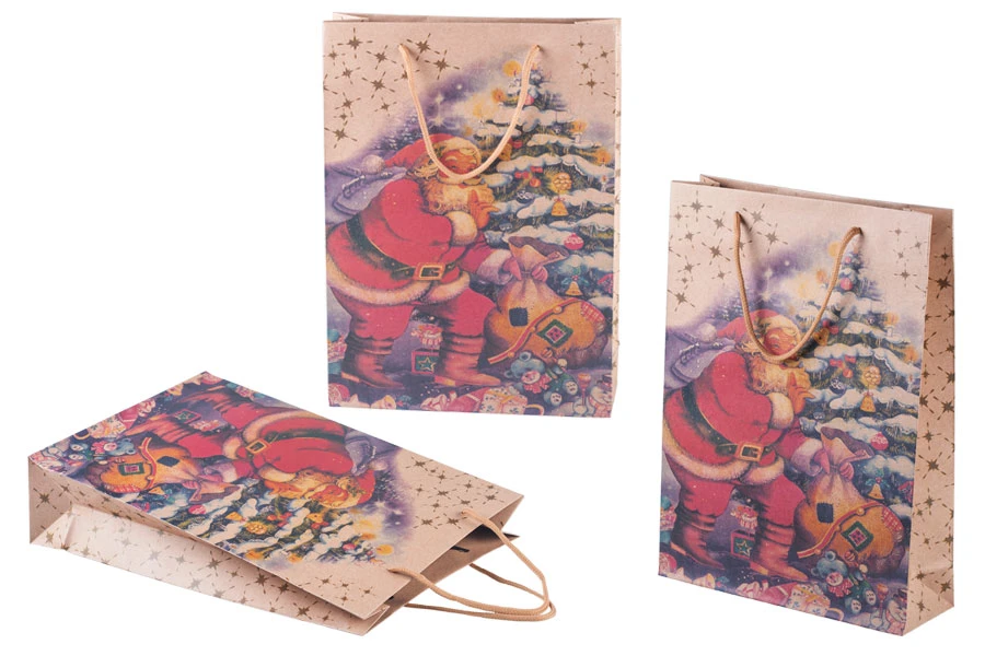 Božićna kesa sa ručkom od kanapa 240x80x330mm, u 4 dizajna - 20 kom-grupa_slika