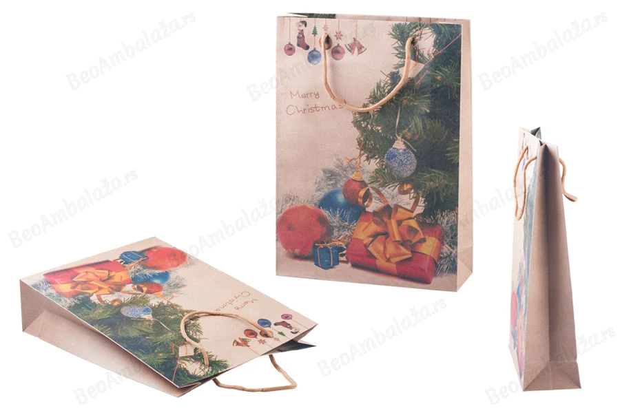 Božićna kesa sa ručkom od kanapa 240x80x330mm, u 4 dizajna - 20 kom-grupa_slika