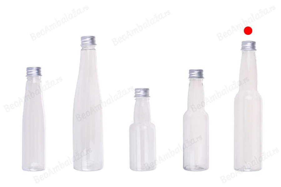 Plastična providna flašica 150mL sa aluminijumskim zatvaračem i zaptivkom - 12 kom-grupa_slika