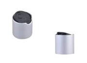 Plastični srebrni mat disk top zatvarač sa aluminijumskom presvlakom, i sa crnim diskom PP 24-slika_proizvoda