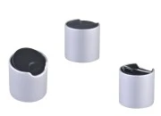 Plastični srebrni mat disk top zatvarač sa aluminijumskom presvlakom, i sa crnim diskom PP 24-dimenzije_slike