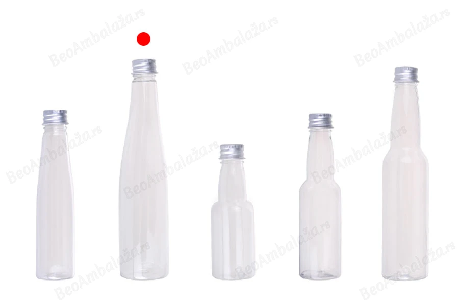 Plastična providna flašica 150mL sa aluminijumskim zatvaračem i zaptivkom - 12 kom-grupa_slika