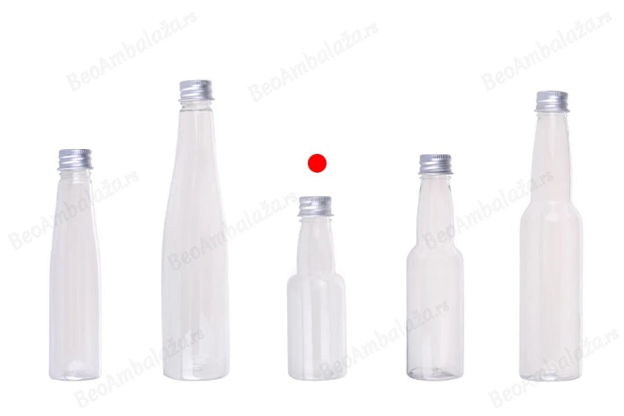 Plastična providna flašica 70mL sa aluminijumskim zatvaračem i zaptivkom - 12 kom-grupa_slika