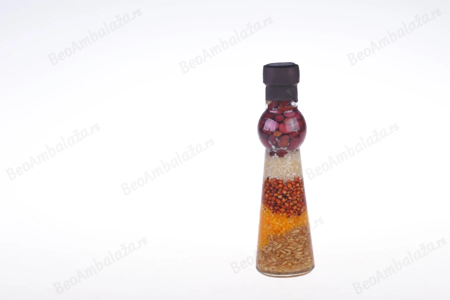 Staklena flašica 100mL sa semenkama, za dekoraciju kuhinje-
