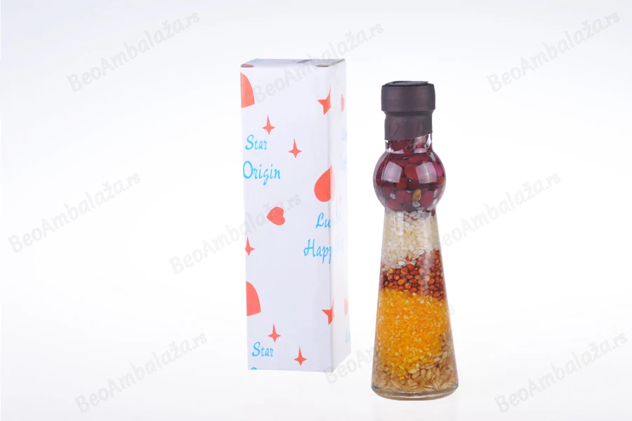 Staklena flašica 100mL sa semenkama, za dekoraciju kuhinje-grupa_slika