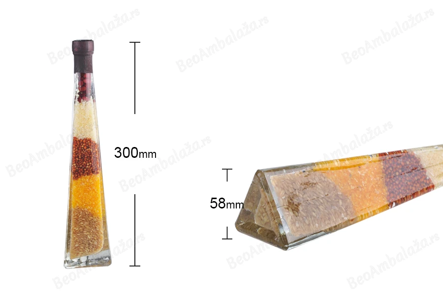 Staklena bočica 180mL sa semenkama, za dekoraciju kuhinje-