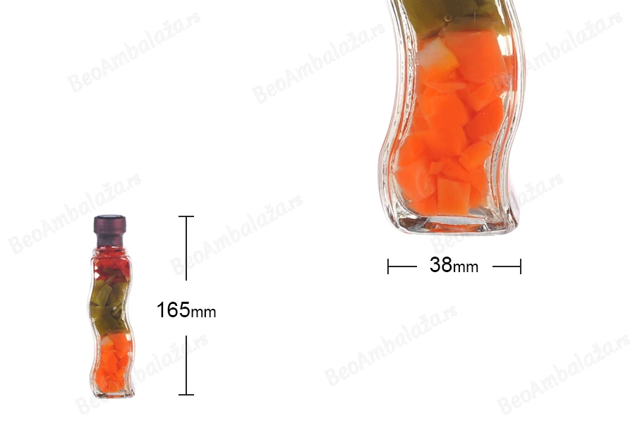 Staklena bočica 100mL sa povrćem, za dekoraciju kuhinje-grupa_slika