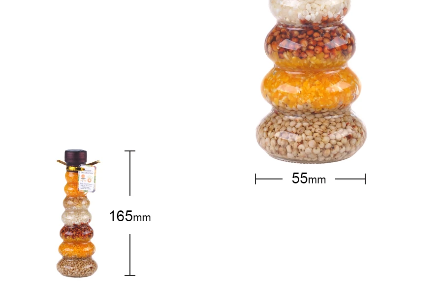 Staklena bočica 100mL sa semenkama, za dekoraciju kuhinje-