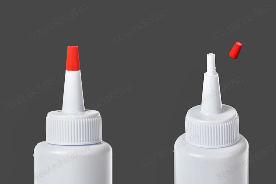 Plastična flašica 100mL sa uzanim vrhom i navojnim zatvaračem - 12 kom-dimenzije_slike