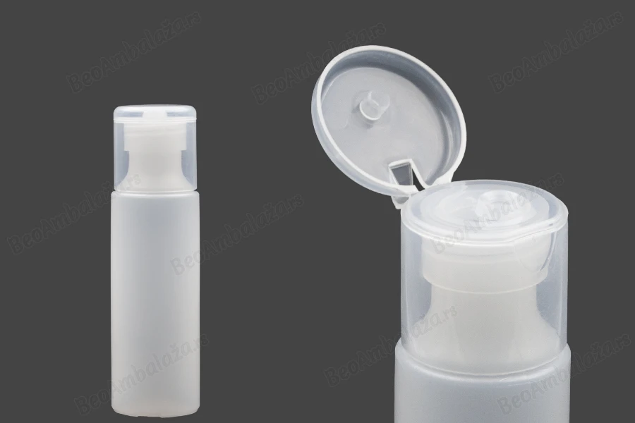 Plastična poluprovidna flašica 130mL, sa flip top zatvaračem-slika_proizvoda