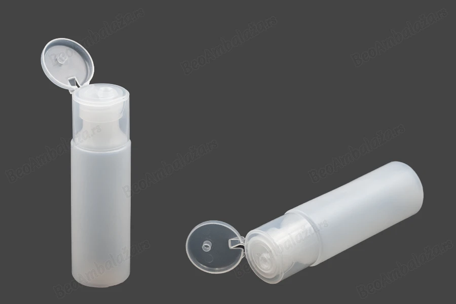 Plastična poluprovidna flašica 130mL, sa flip top zatvaračem-dimenzije_slike