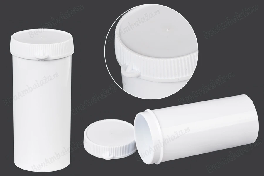 Kutijica u obliku tube 75mL, sa sigurnosnim prstenom za lekove - 100 kom-dimenzije_slike