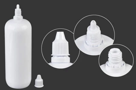Bela plastična flaša 350mL, sa kapalicom i zatvaračem-2