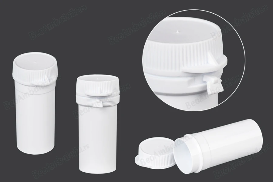 Kutijica u obliku tube  20mL, sa sigurnosnim prstenom za lekove - 100 kom-dimenzije_slike