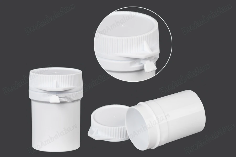 Kutijica u obliku tube 20mL, sa sigurnosnim prstenom za lekove - 100 kom-dimenzije_slike