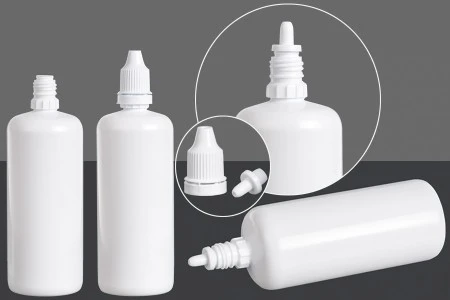 Bela plastična flaša 150mL, sa kapalicom i zatvaračem-1