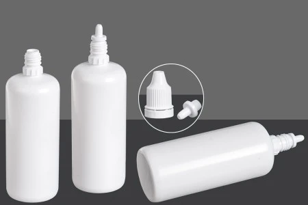 Bela plastična flaša 150mL, sa kapalicom i zatvaračem-2