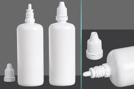 Bela plastična flaša 150mL, sa kapalicom i zatvaračem-5