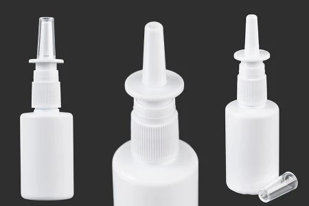 Bela plastična flašica 50mL sa sprejom za kapi za nos - 12 kom-1
