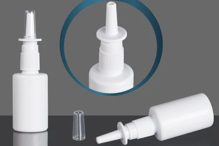Bela plastična flašica 50mL sa sprejom za kapi za nos - 12 kom-3