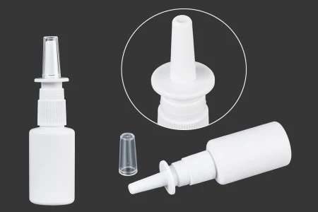 Bela plastična flašica 35mL sa sprejom za kapi za nos - 12 kom-1