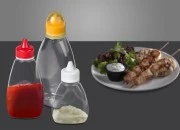 Plastična providna flaša 350mL za kečap, senf, med Plastična providna flaša 350mL za kečap, senf, med