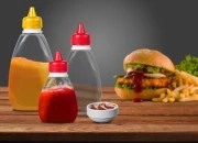Plastična providna flaša 350mL za kečap, senf, med Plastična providna flaša 350mL za kečap, senf, med