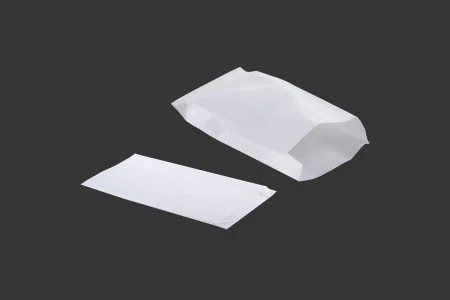 Bela papirna kesa 120x40x260mm bez prozora, pogodna za masnu hranu - 100 kom-1