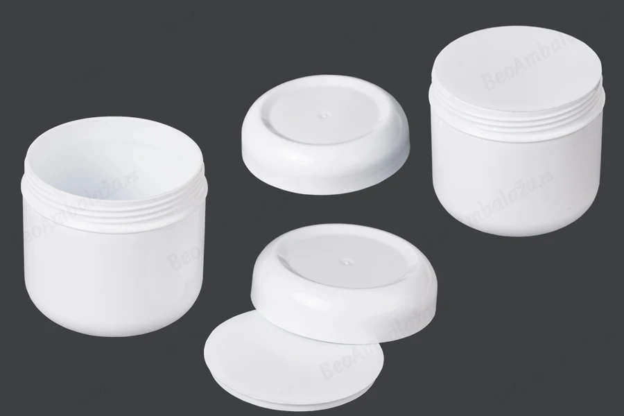 Plastična bela kutijica 100mL, sa plastičnim belim zatvaračem i međupoklopcem - 12 kom-dimenzije_slike