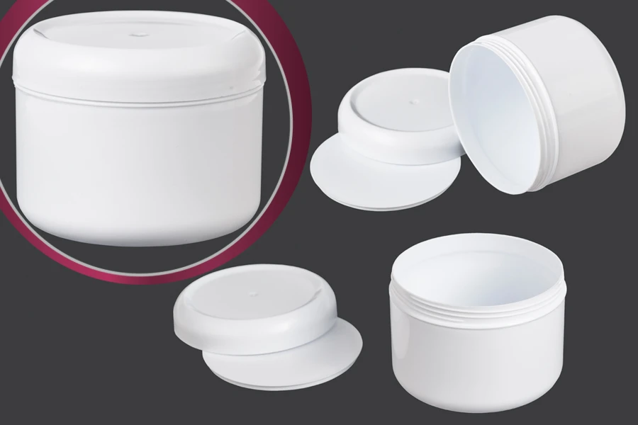 Plastična bela kutija 250mL sa zatvaračem i međupoklopcem - 12 kom Plastična bela kutija 250mL sa zatvaračem i međupoklopcem - 12 kom
