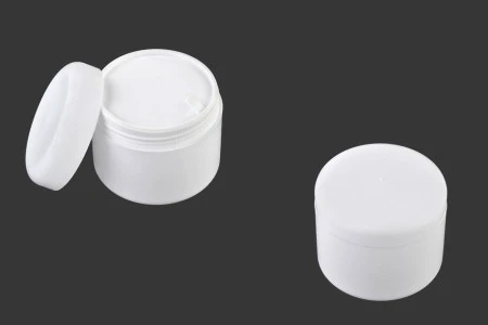 Plastična bela kutija sa duplim dnom 150mL, sa zatvaračem i međupoklopcem - 12 kom-2