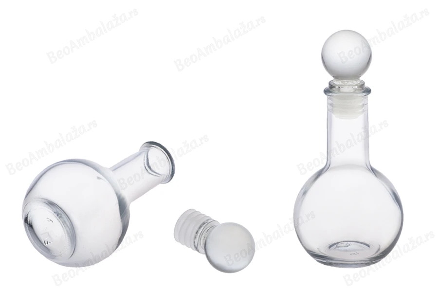 Okrugla staklena flaša 100mL sa staklenim čepom - (minimalna porudžbina 1 kutija)-grupa_slika