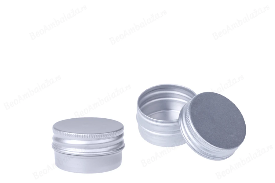 Aluminijumska kutija za kreme sa širokim poklopcem 15 ml                                                 Šifra 73-15 Zapremina  15 ml-slika_proizvoda