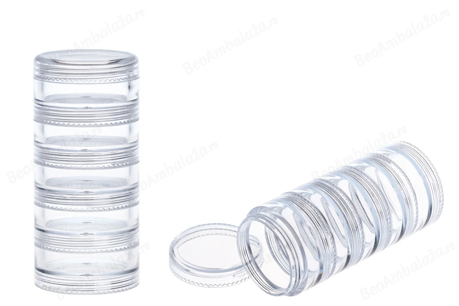 Akrilne providne kutijice od 3mL, spojive - set od 5 kom-grupa_slika