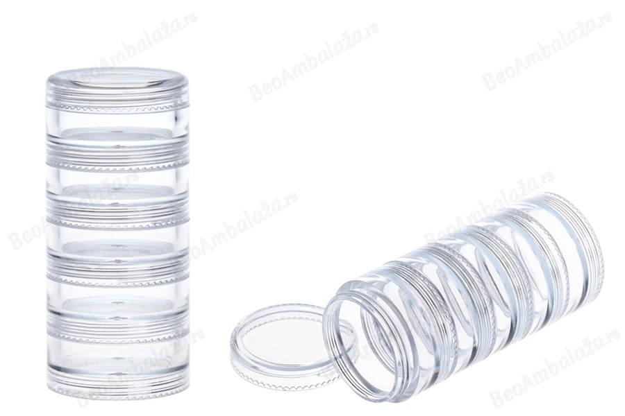 Akrilne providne kutijice od 3mL, spojive - set od 5 kom-grupa_slika