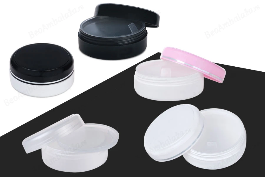 Plastična kutijica za kreme 50mL sa plastičnim poklopcem i međupoklopcem - 12 kom-slika_proizvoda