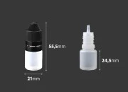 Plastična poluprovidna flašica 5mL sa crnim plastičnim zatvaračem CRC i plastičnom kapalicom, za elektronske cigarete - 50 kom Plastična poluprovidna flašica 5mL sa crnim plastičnim zatvaračem CRC i plastičnom kapalicom, za elektronske cigarete - 50 kom