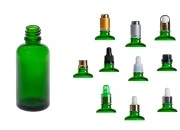 Zelena staklena bočica za etarska ulja 50mL, sa grlom PP18 - bez zatvarača Zelena staklena bočica za etarska ulja 50mL, sa grlom PP18 - bez zatvarača-grupa_slika