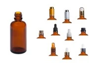 Braon staklena bočica za etarska ulja 50mL, sa grlom PP18 - bez zatvarača-grupa_slika