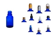 Plava staklena bočica za etarska ulja 15mL, sa grlom PP18 - bez zatvarača-grupa_slika