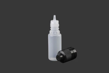 Plastična poluprovidna flašica 10mL sa crnim plastičnim zatvaračem CRC i plastičnom kapalicom, za elektronske cigarete - 50 kom-2