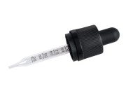 Pipeta od 20mL sa špicastim vrhom, sigurnosnim CRC zatvaranjem, mernim oznakama za zapreminu, pogodna za elektronske cigarete (crni zatvarač – crna MAT gumica) - pojedinačno pakovanje-slika_proizvoda