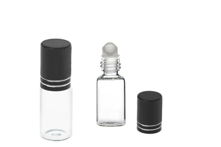 Staklena roll-on bočica 5mL sa staklenom kuglicom i zatvaračem u raznim bojama - 6 kom-6