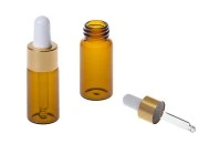 Braon bočica 10mL sa pipetom, u zlatnoj boji Braon bočica 10mL sa pipetom, u zlatnoj boji