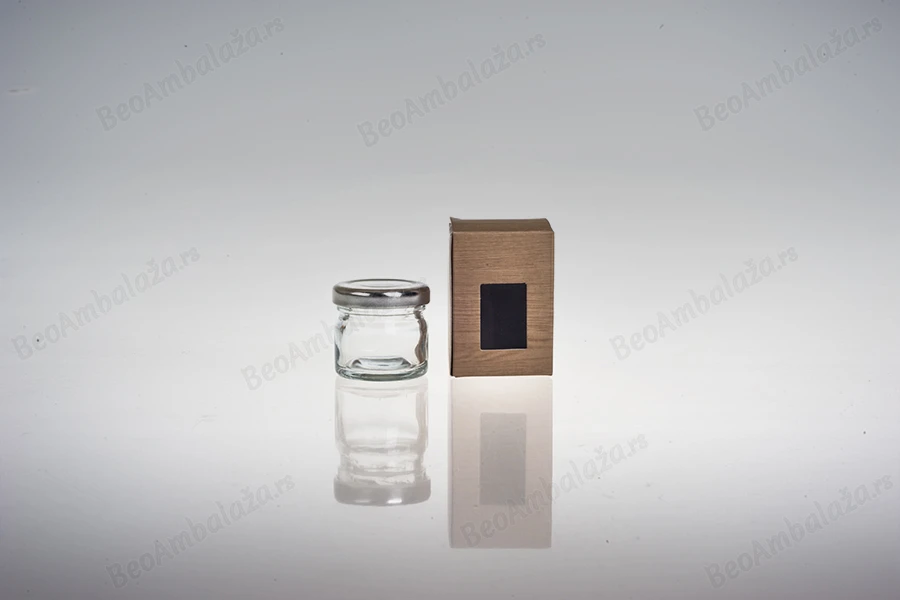Kartonska kutija 45x45x65mm sa prozorom, u dezenu drveta, za teglice za kreme od 30mL i 40mL - 50 kom-grupa_slika
