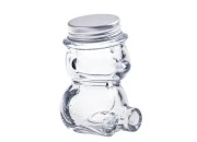 Staklena teglica u obliku medveda 80mL sa aluminijumskim zatvaračem u srebrnoj boji-grupa_slika